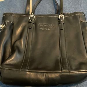 Coach Black Leather Shoulder Bag